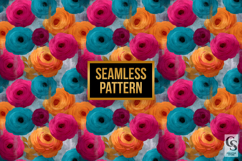 Painted Floral Rosette Seamless Pattern Product Image 4