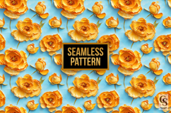 3D Impasto Painted Golden Poppies Pattern Product Image 4