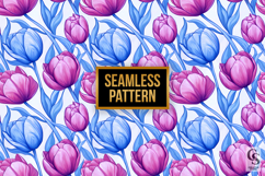 Large Tulip Flower Digital Papers Product Image 3