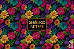 Rainbow Embossed Floral Embroidery Seamless Pattern Product Image 2