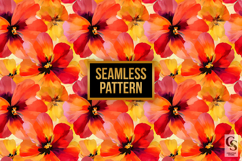 Bright Orange Alcohol Ink Flowers Pattern Product Image 2