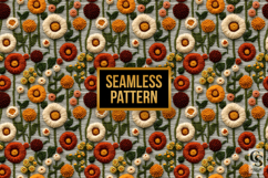 Autumn Knitted Flowers Seamless Patterns Product Image 4