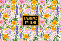 Pastel Watercolor Floral Garden Digital Paper Product Image 4