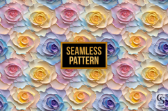 Pastel Impasto Painted Roses Seamless Patterns Product Image 4