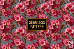 Pink Azalea Flowers Garden Digital Paper Product Image 4
