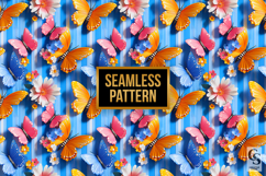 Colorful 3D Butterflies Seamless Patterns Product Image 3