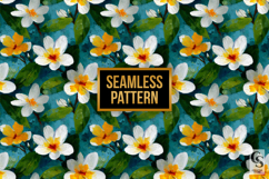Impasto Painted Plumeria Seamless Patterns Product Image 2