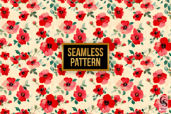 Creamy Red Watercolor Flowers Pattern Product Image 5