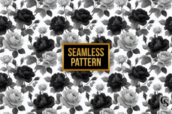 Black and White Roses Digital Paper Product Image 4