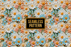 Impasto Daisy Flowers Seamless Patterns Product Image 3