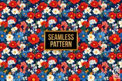 Bold Patriotic Flowers Seamless Patterns Product Image 4