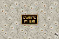 Beige Daisy Floral Embroidery Seamless Patterns Product Image 4