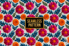 Mexican Flowers Embroidery Seamless Patterns Product Image 3