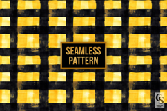 Black and Yellow Watercolor Plaid Digital Papers Product Image 2