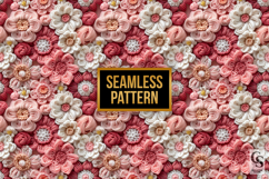 Pink Crochet Flowers Seamless Patterns Product Image 4