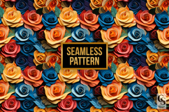 Mixed Media 3D Roses Digital Papers Product Image 3