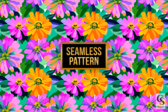 Watercolor Colorful Zinnia Flower Papers Product Image 5