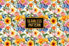 Bold Summer Garden Flowers Seamless Pattern Product Image 3