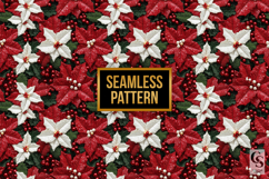 Glittered Sequins Poinsettia Flowers Digital Papers Product Image 4
