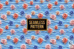 3D Pastel Beaded Roses Seamless Patterns Product Image 4