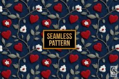 Patriotic Floral Hearts Embroidery Seamless Patterns Product Image 4