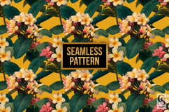 Pink and Yellow Plumeria Flowers Pattern Product Image 4