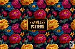 Colorful Mexican Flowers Embroidery Seamless Patterns Product Image 4