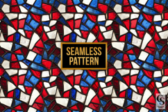 Red Blue Stained Glass Seamless Patterns Product Image 2