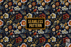 Embroidered Flowers Seamless Patterns Product Image 3