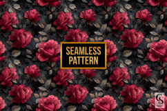 Gothic Textured Rose Flowers Seamless Patterns Product Image 4