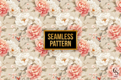 Vintage Pink Peony Flowers Seamless Patterns Product Image 2