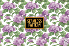 Purple Hydrangea Floral Seamless Pattern Product Image 4