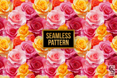 Pink and Yellow Roses Seamless Patterns Product Image 3