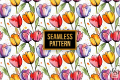Vibrant Watercolor Painted Tulip Pattern Product Image 2