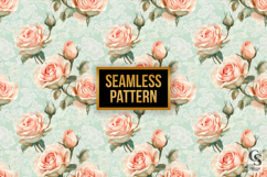 Pastel Pink Roses &amp; Green Lace Patterns Product Image 4