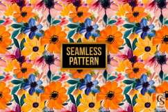 Warm Watercolor Fall Floral Seamless Pattern Product Image 4