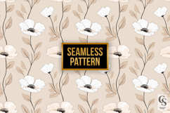 Line Art Poppy Flowers, Minimalist Botanical Drawing Pattern Product Image 4