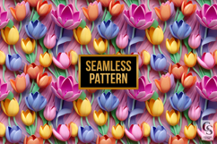 3D Clay Tulip Flowers Digital Papers Product Image 5