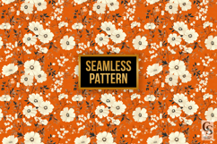 Orange and White Flowers Seamless Pattern Product Image 4