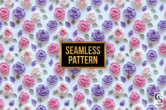 Pink and Purple Crochet Rose Floral Pattern Product Image 4