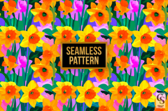 Watercolor Bright Daffodil Floral Patterns Product Image 3
