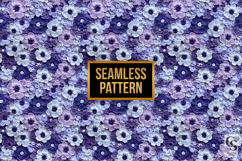 Purple and White Crochet Floral Seamless Pattern Product Image 4