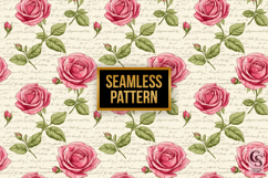 Vintage Pink Roses Seamless Patterns Product Image 2
