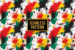 Juneteenth Paint Splatter Digital Papers Seamless Patterns Product Image 2