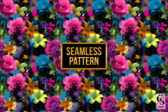 Graffiti Neon Flowers Seamless Pattern Product Image 3
