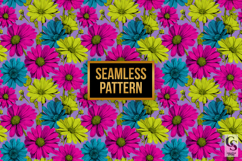 Bold Neon Daisy Flowers Seamless Patterns Product Image 2