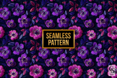Purple Floral Embroidery Seamless Patterns Product Image 2
