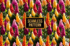 Colorful Celosia Flowers Digital Papers Product Image 4