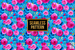 Fuchsia Pink Watercolor Roses Seamless Pattern Product Image 4