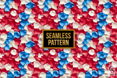Red Blue White Rose Petals Seamless Patterns Product Image 3